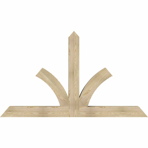 Ekena Millwork Richland Rough Sawn Timber Gable Bracket, Douglas Fir, 84"W x 49"H x 6"D x 6"F, 14/12 Pitch GBW084X49X0606RIC00RDF - main
